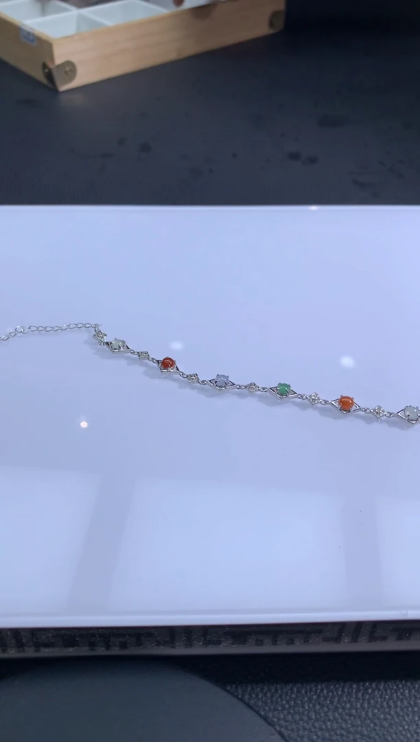 【闪购商品】翡翠手链银S925镶嵌翡翠