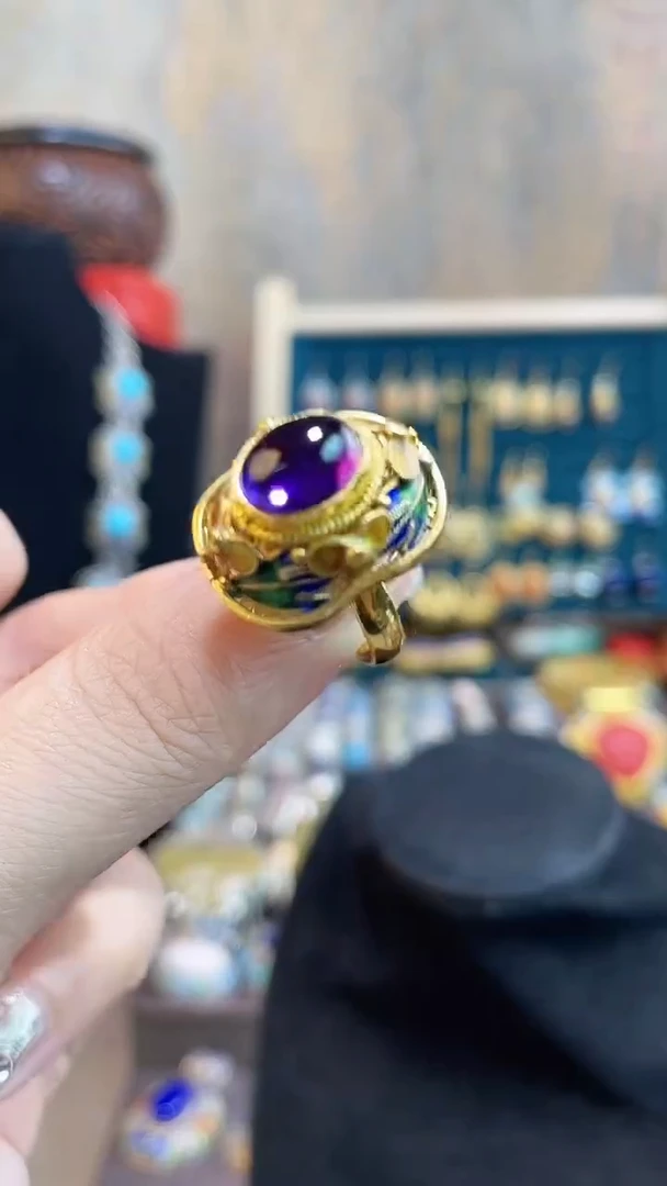 非遗手工花丝镶嵌戒指
