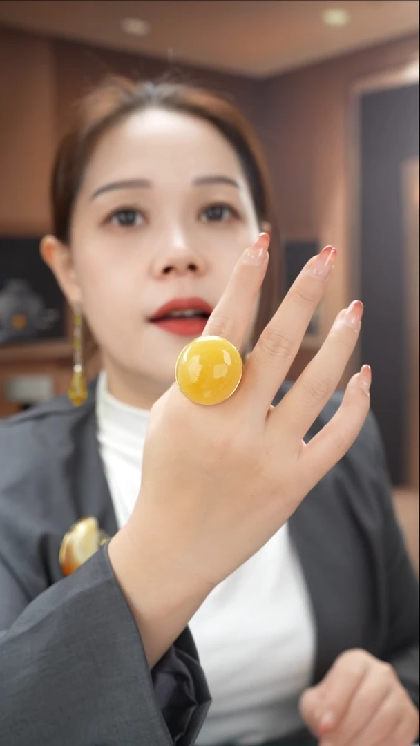 琥珀吊坠(不含链)未镶嵌特色蜜蜡戒指
