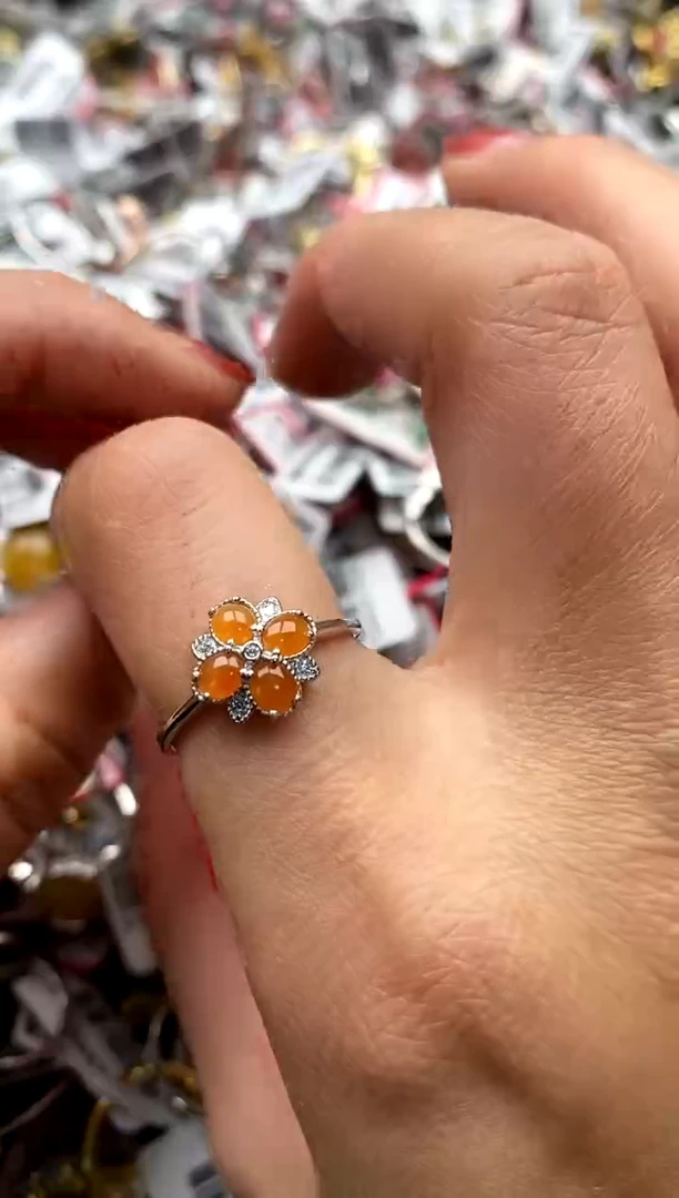 【闪购商品】翡翠戒指银S925镶嵌4444444    3