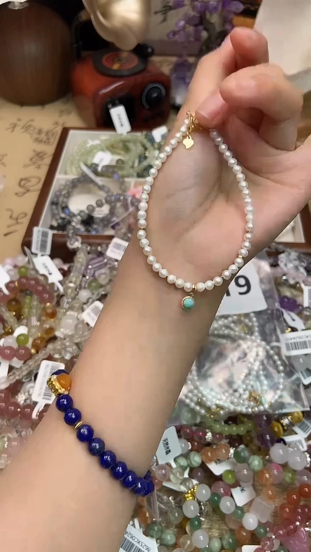 淡水珍珠手绳银S925镶嵌219