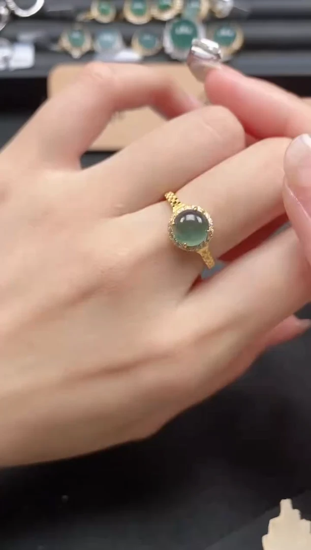 翡翠戒指银S925镶嵌51511