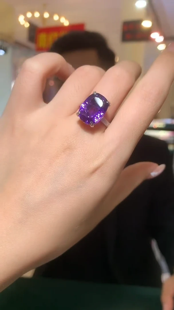 银S925镶嵌戒指水晶【宝石世家严选】