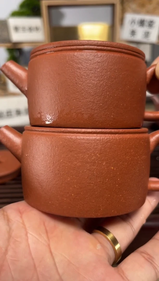 茶壶紫砂微瑕纯红降坡汉瓦