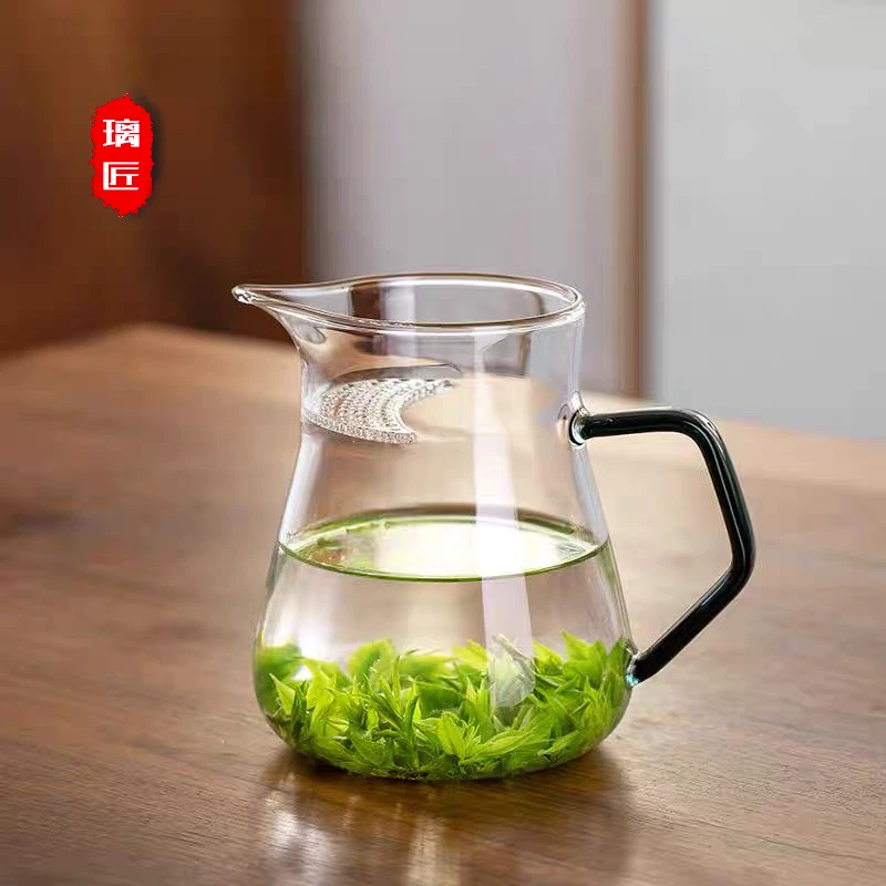 600ml月牙公杯湖绿把手高档加厚手作贵妃公道杯第一名最新款