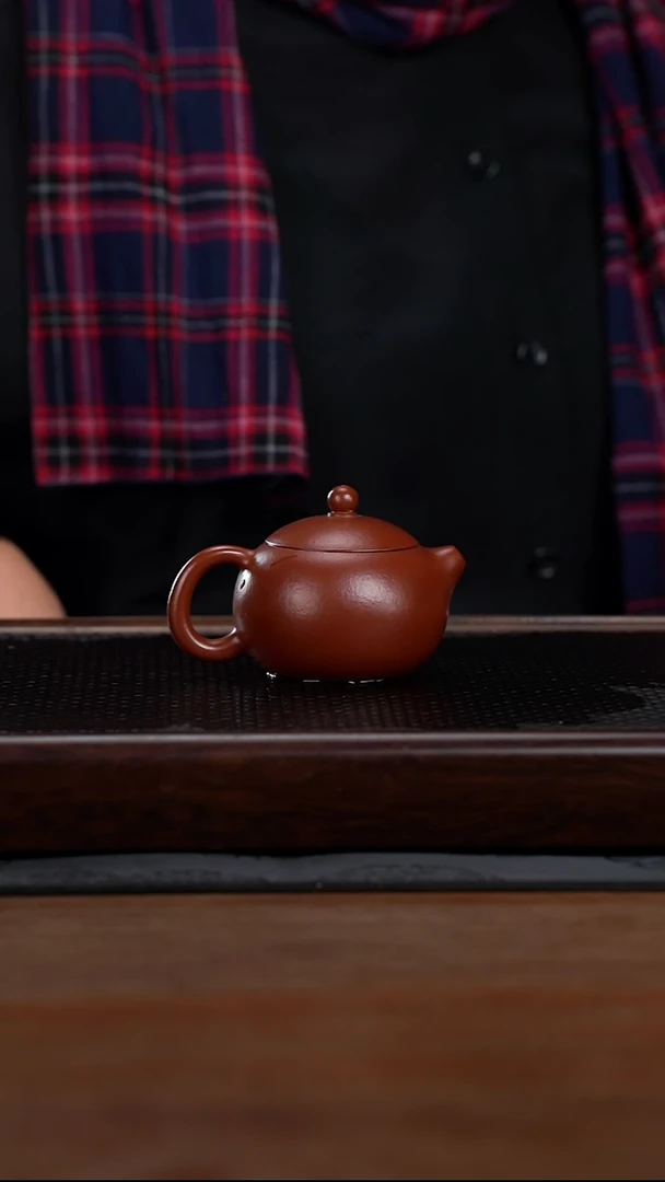茶壶紫砂姜*130cc黄龙山原矿朱泥西施10