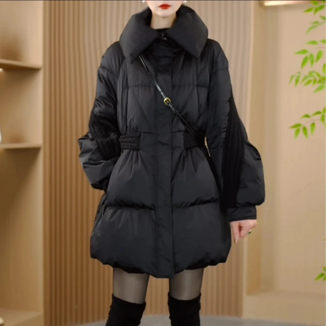 24728-2冬季新款优雅时尚百搭气质显瘦减龄洋气鸭绒羽绒服外套