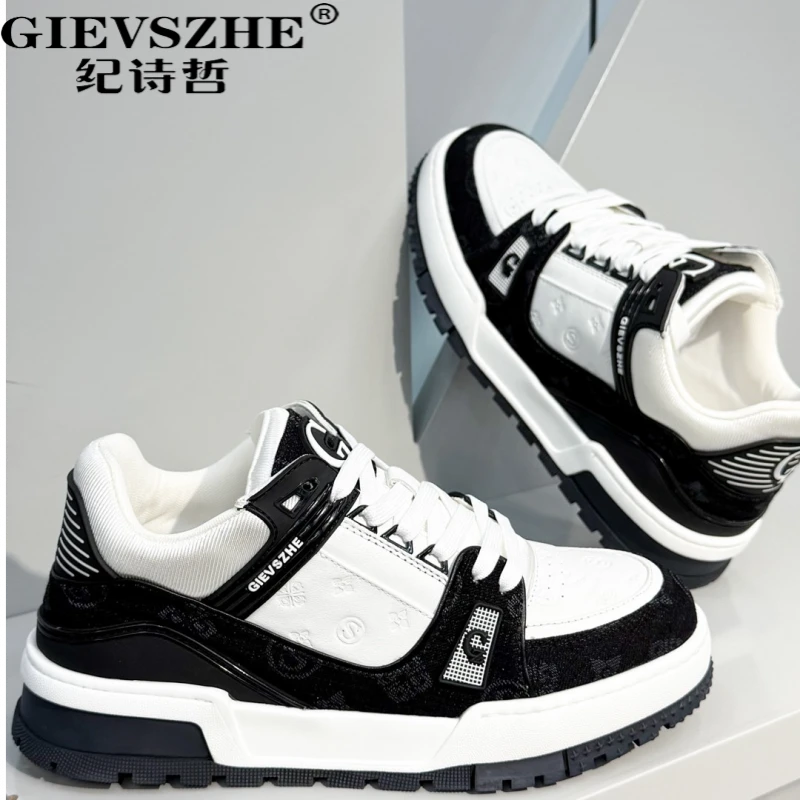 纪诗哲干净感痞帅男鞋轻奢高端潮流时尚板鞋厚底夏季厚底增高板鞋