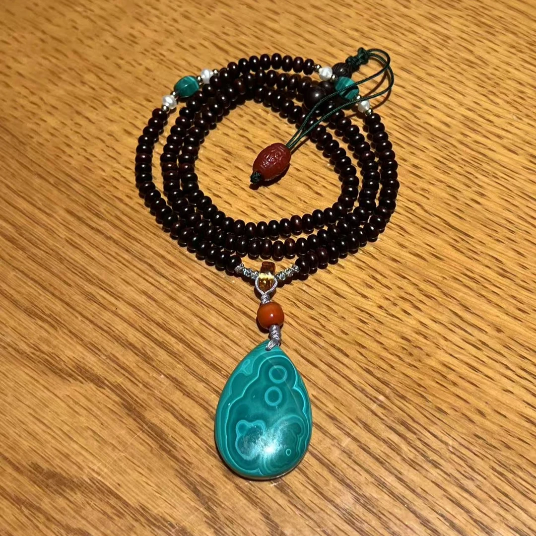 ZT0831-028 小叶紫檀水滴项链 3*5 多样性发其一