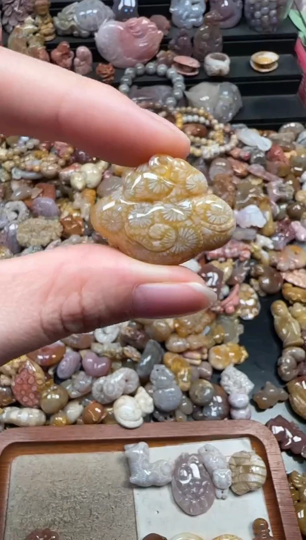 颈饰未镶嵌硅化珊瑚（珊瑚玉）641