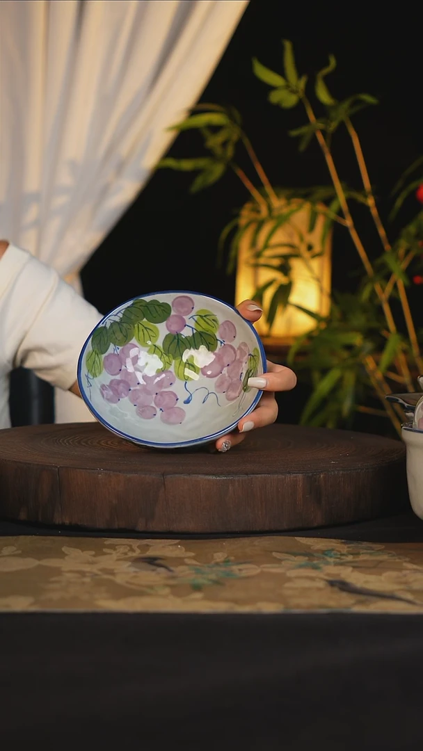 碗景德镇手工手绘高温釉下彩可进蒸箱烤箱洗碗机