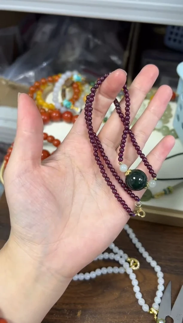 未镶嵌手链石榴石孤品石榴石设计款项链[2936]