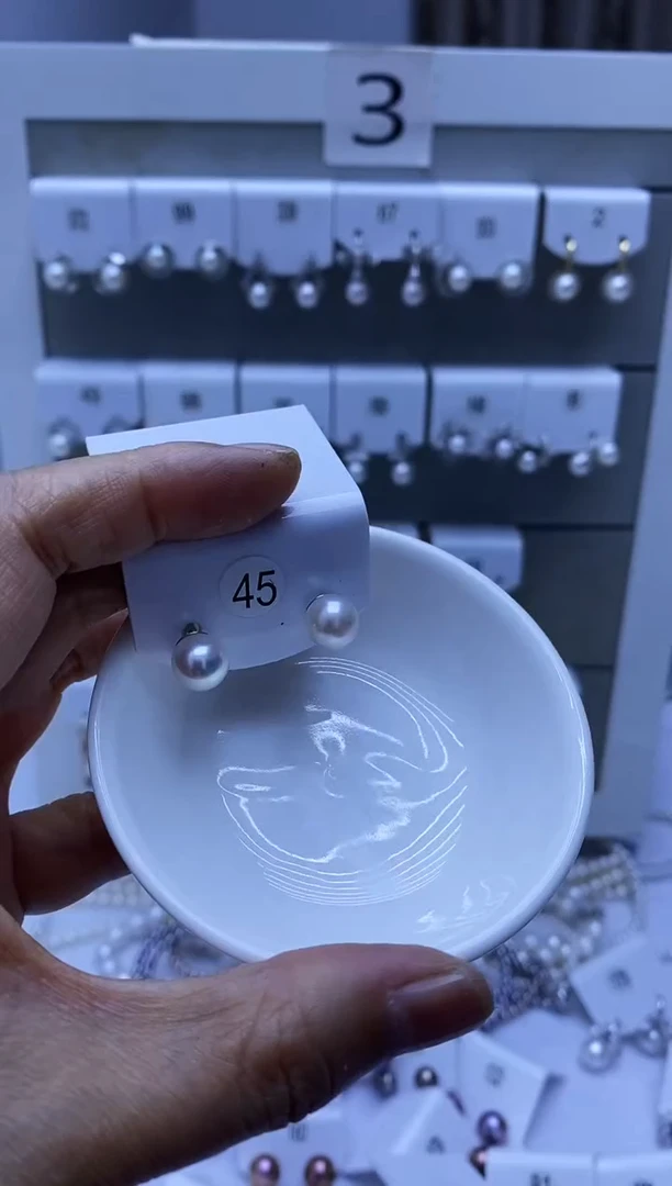 银S925镶嵌耳饰海水珍珠45