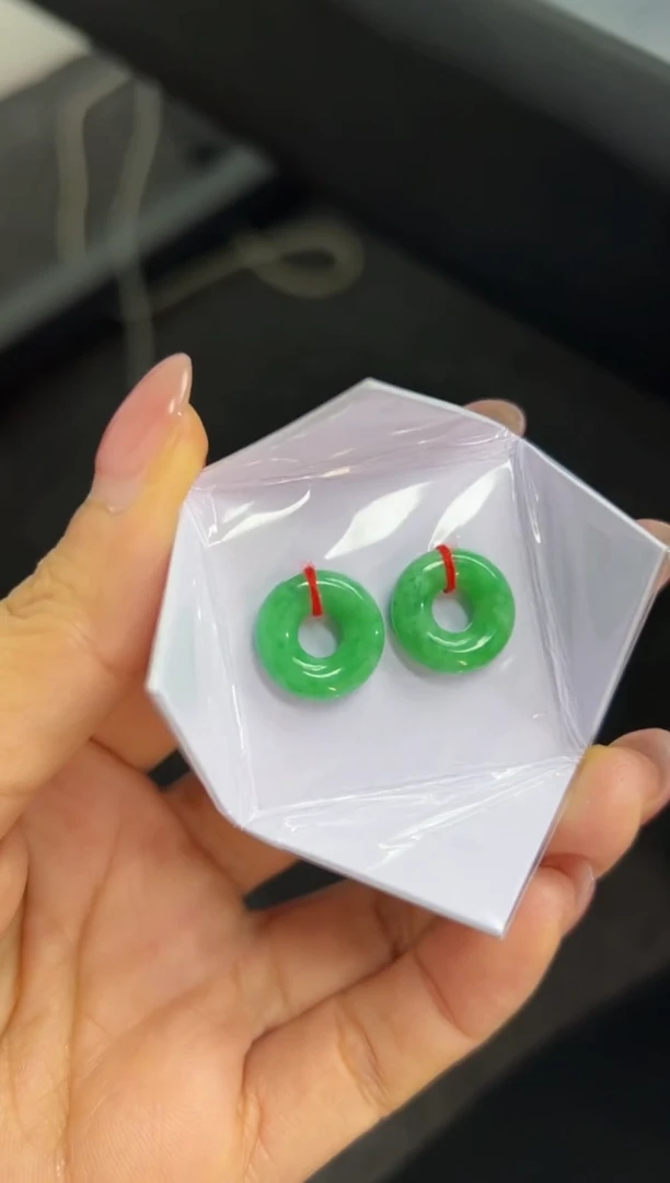 【闪购商品】翡翠耳饰未镶嵌Q缅料A货翡翠/支持复检/一件