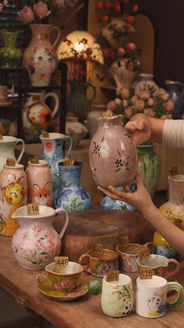 陶瓷景德镇设计师手作花器摆件侘寂风407