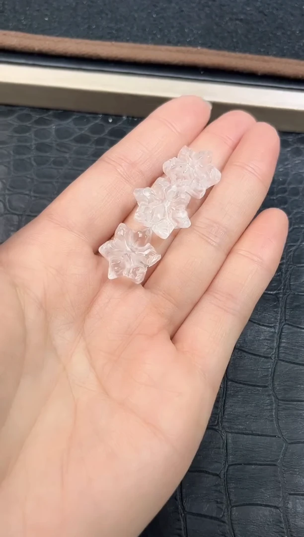 未镶嵌手链水晶38号白水晶雪花单颗配件