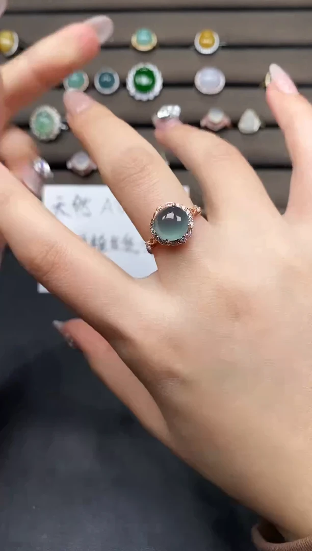 银S925镶嵌戒指翡翠111