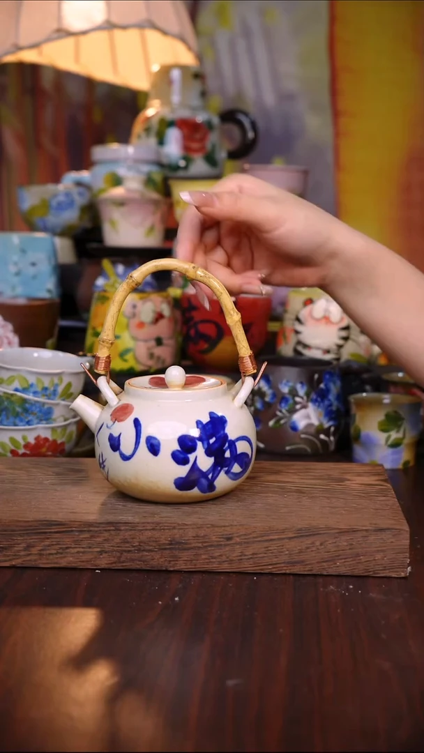 杯子陶泥垚手作 景德镇手工手绘陶瓷器物 一杯一壶