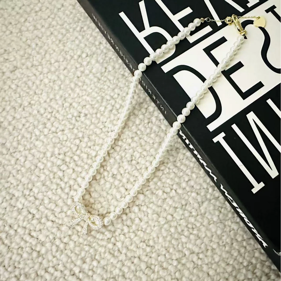 非金属树脂项链 新款女士项链时尚精致经典百搭白色简约素款1222