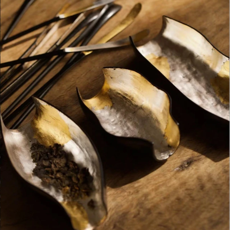 【叁山】弥云斋-翳金·银箔茶则，器型随机发一个（弥云S0338）