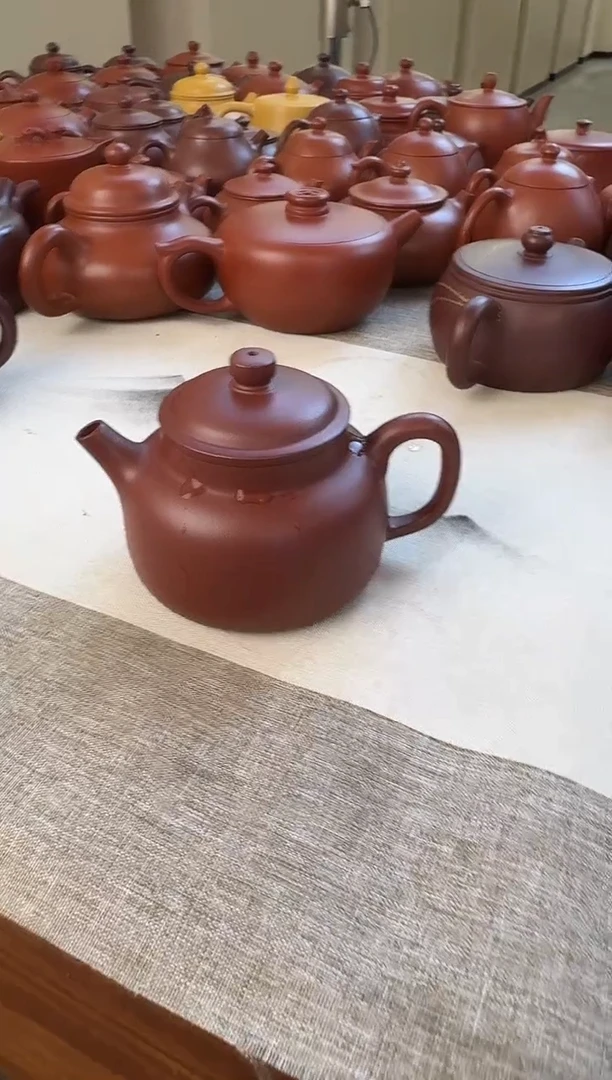 紫泥言心德钟130cc手工紫砂壶