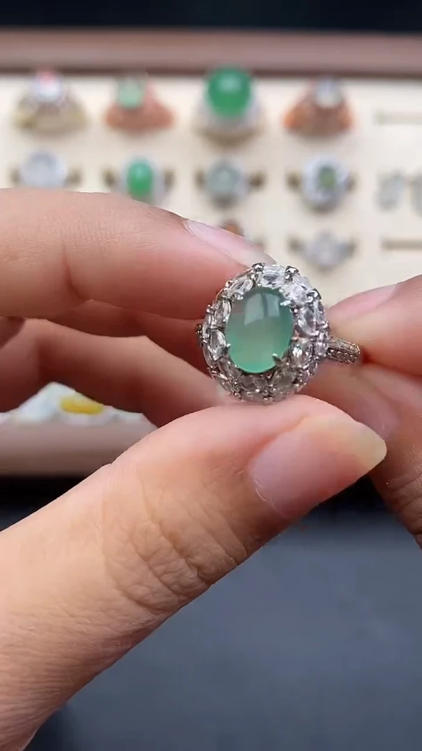 银S925镶嵌定制翡翠699788