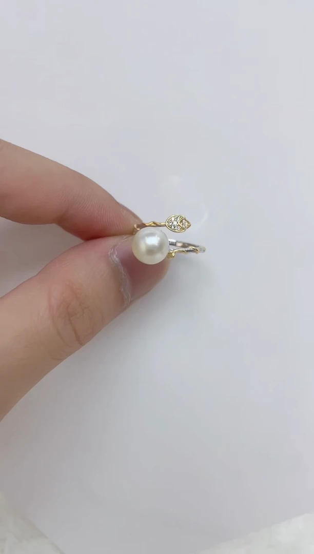 银S925镶嵌海水珍珠戒指