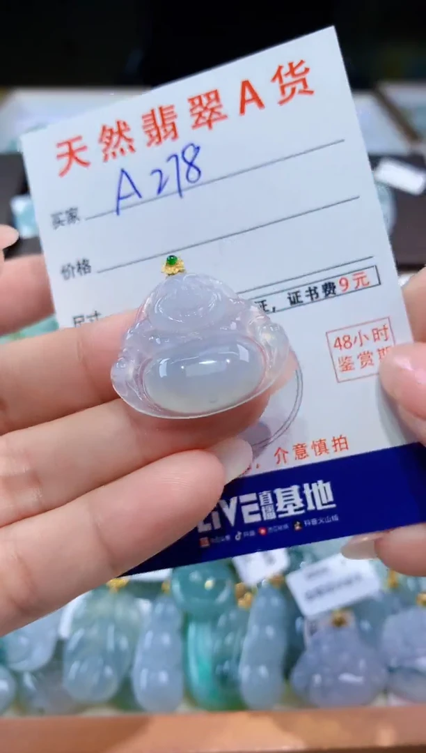 颈饰18K金镶嵌翡翠天然翡翠A货挂件