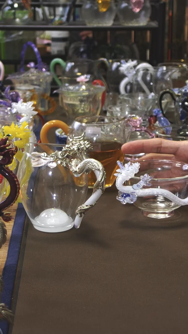盘银龙二代公道杯加白龙压手杯 晶焱金标