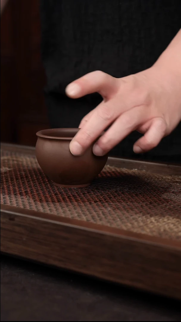 茶杯紫砂紫泥圆融杯