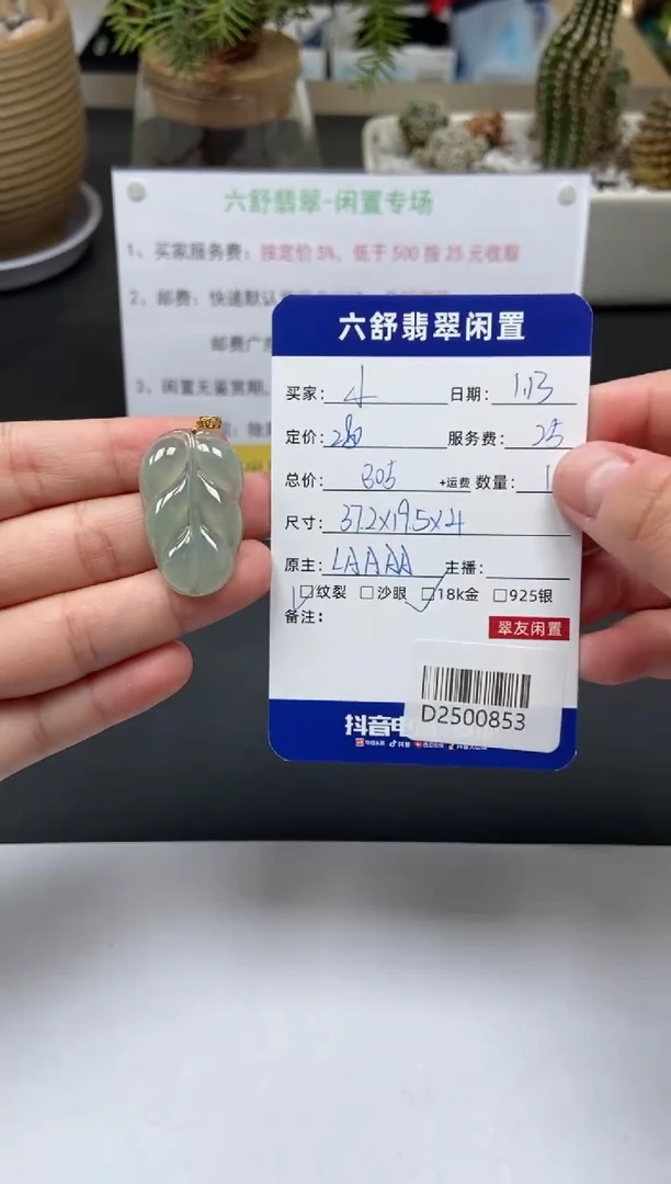 【闪购商品】翡翠颈饰18K金镶嵌D2500853