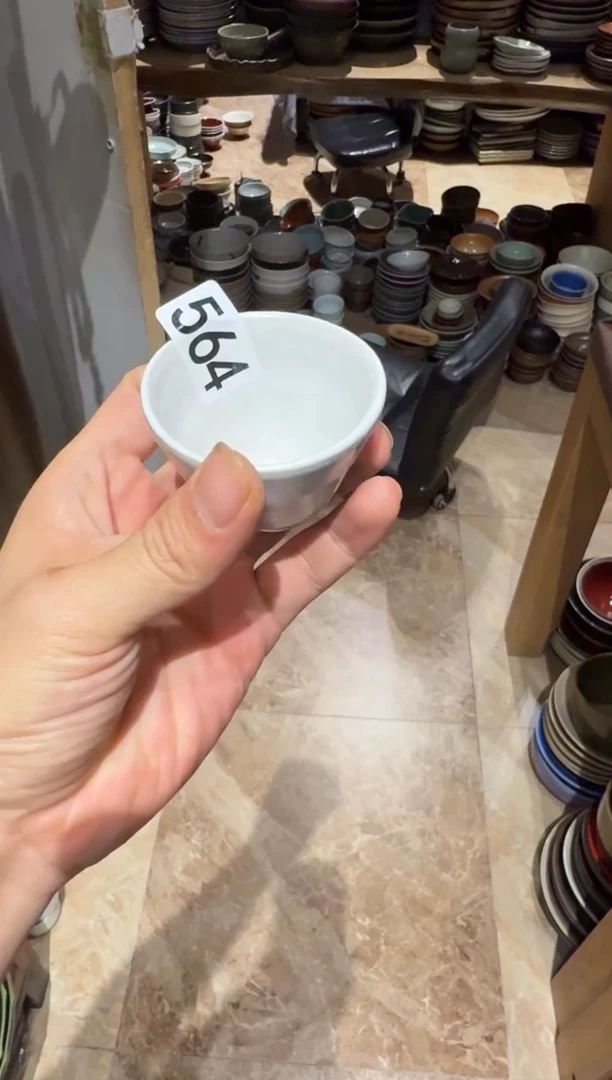 瓷片564手工手刷釉茶杯1个