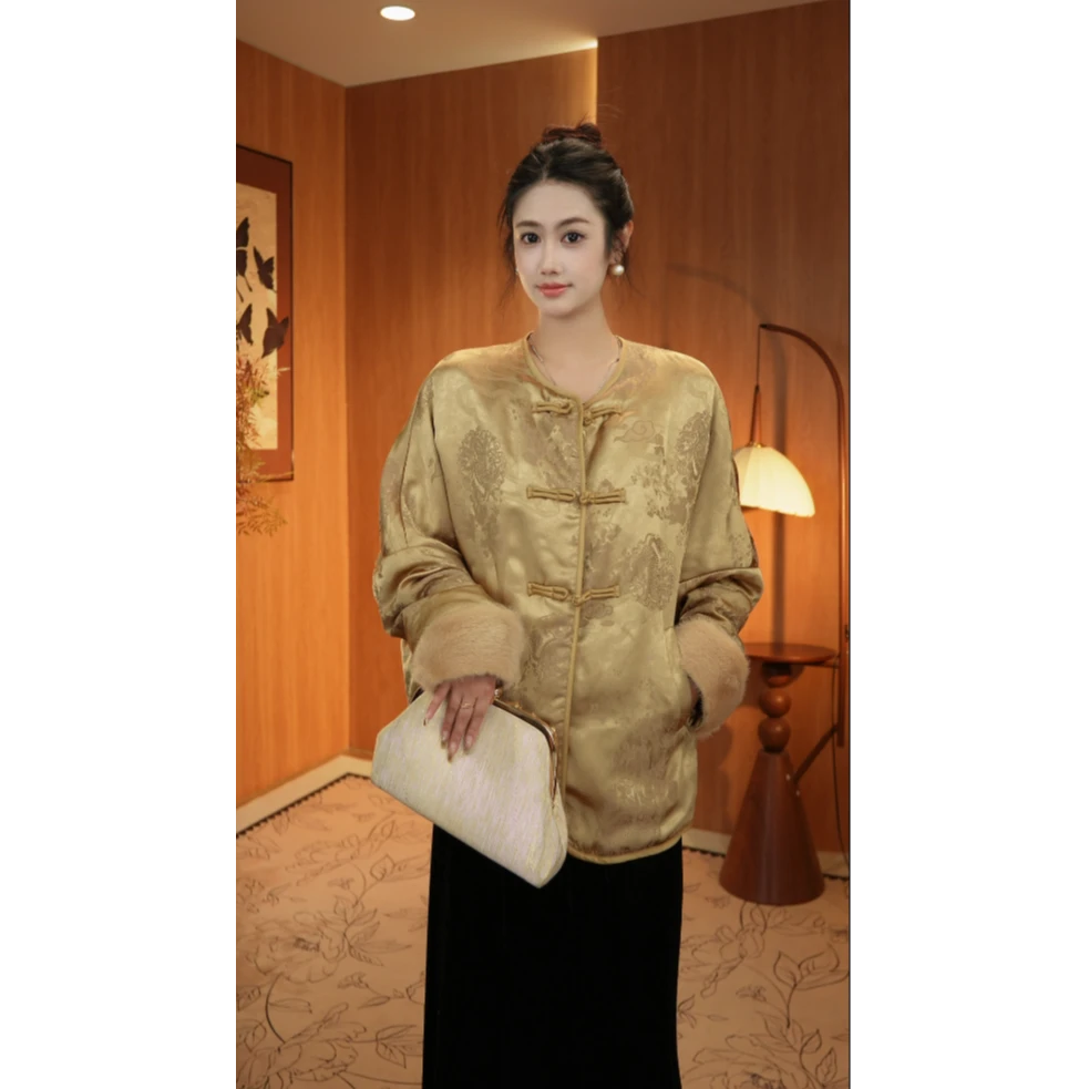 飞黄腾达/新中式国风女装重工提花外套2025c2687小禹-大女王仓