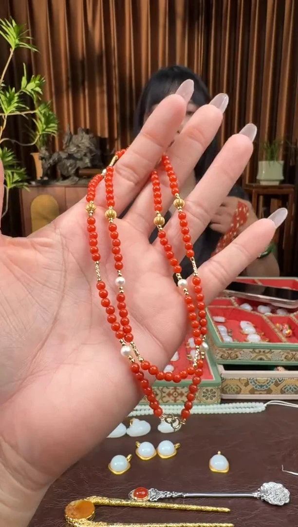 南红玛瑙未镶嵌颈饰70国风姐8.5多样性拍一发一