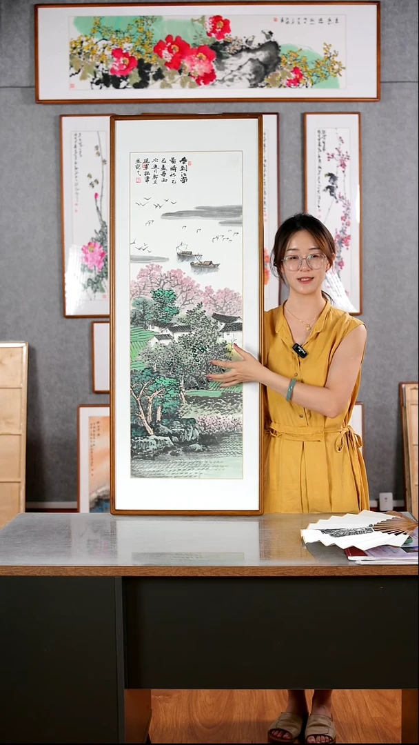 国画张现军《春到江南》含框122*47厘米
