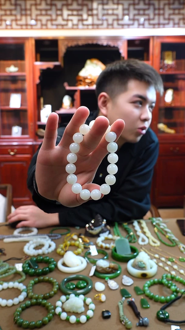 未镶嵌手链和田玉白玉新疆料卡12