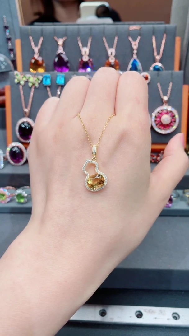 吊坠(赠链)银S925镶嵌水晶水晶吊坠