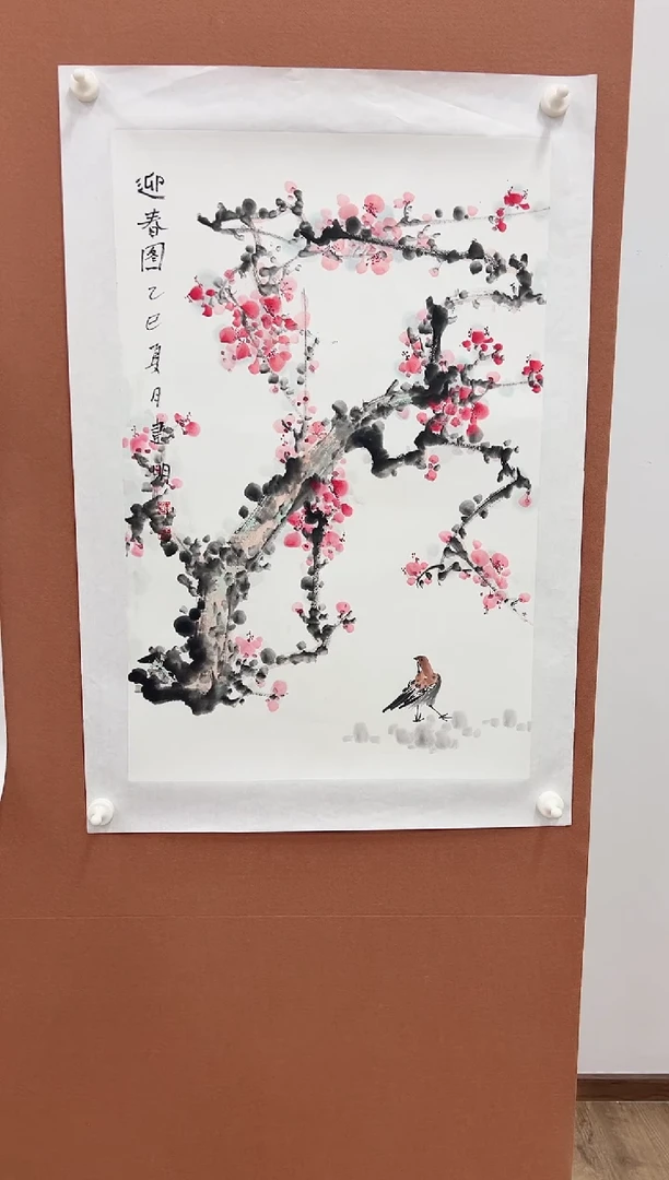 国画童建明四尺三开花鸟