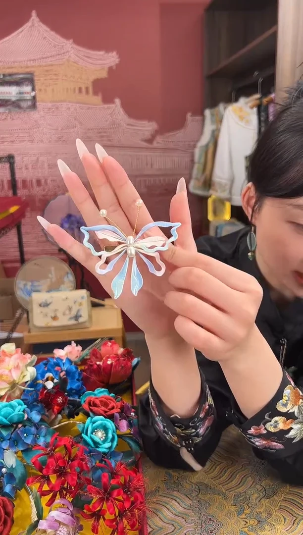 【闪购商品】刺绣非遗绒花（发饰）