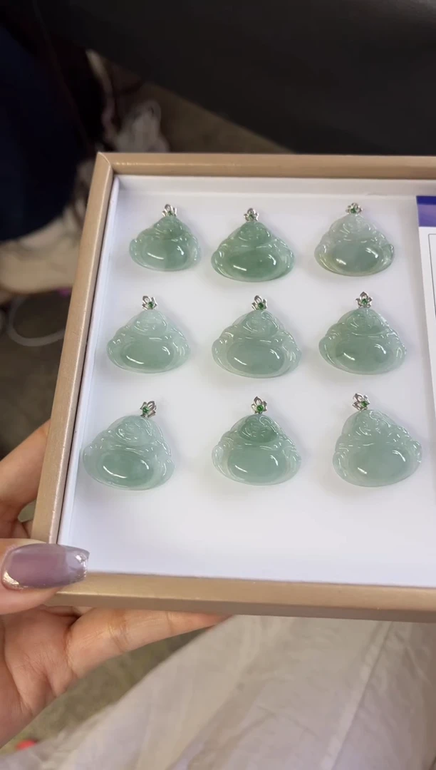 翡翠18K金镶嵌颈饰C178 多样性发一件/配绳子