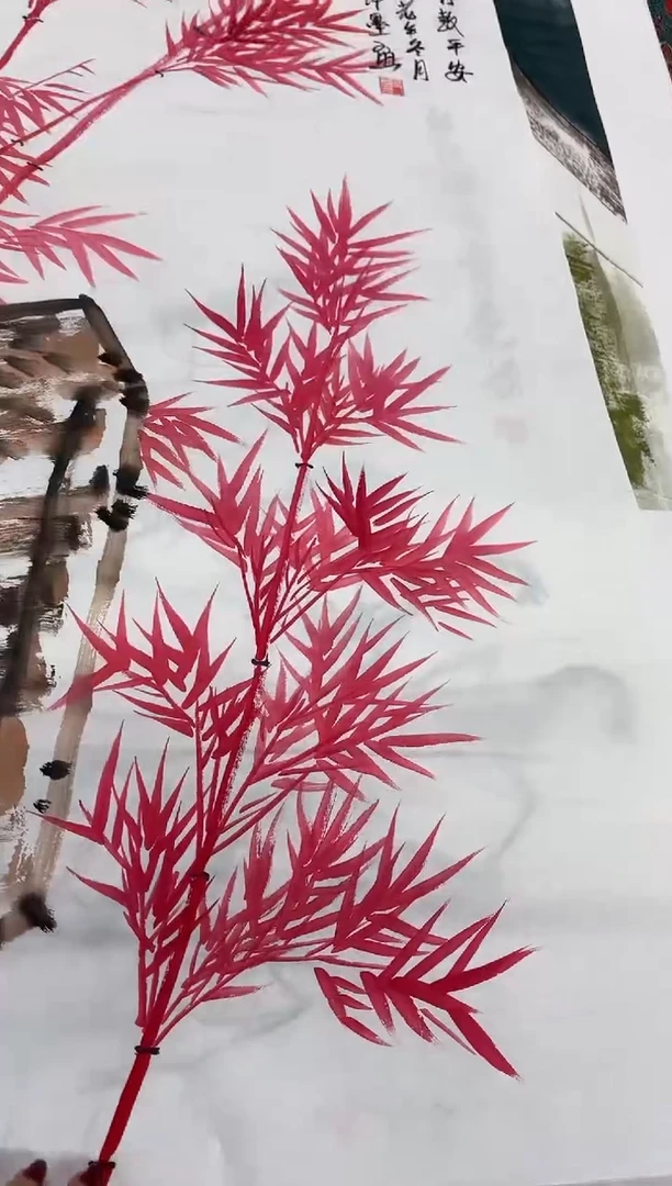 言贤书画年画年画    红竹