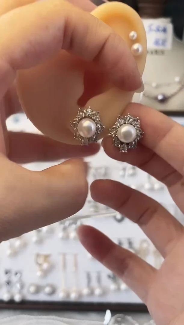 合金耳饰淡水珍珠10