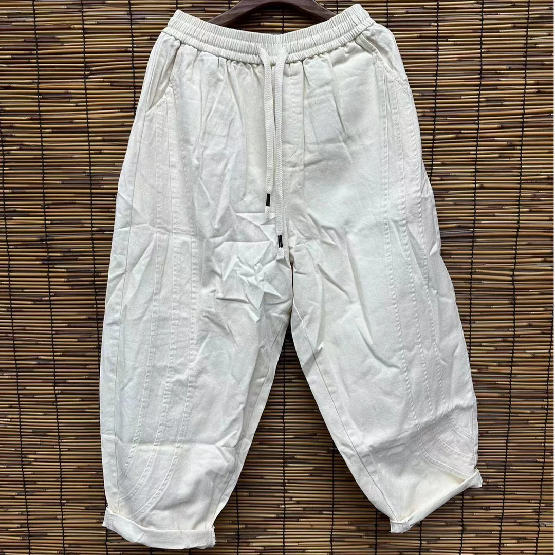 HY    8702多条弧分割线洗水布裤