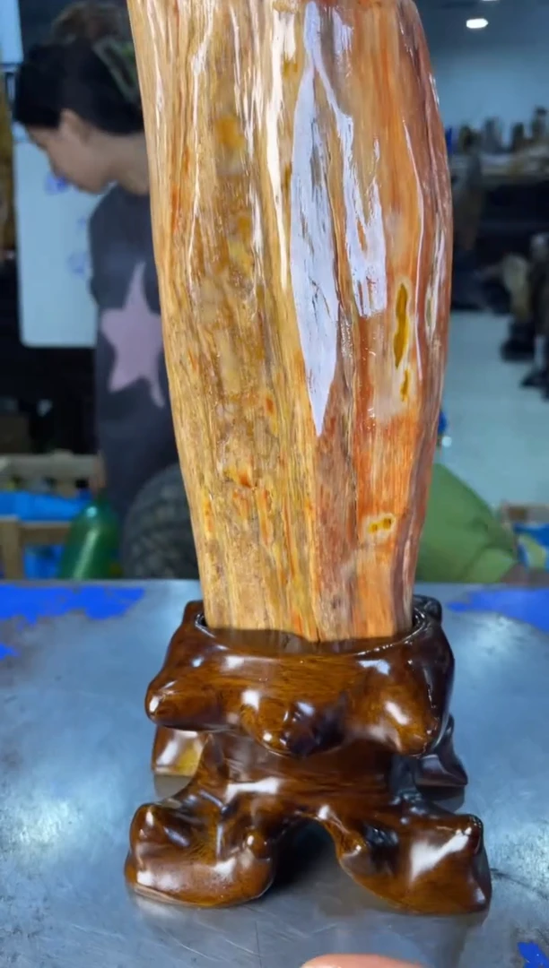 未镶嵌摆件硅化玉6
