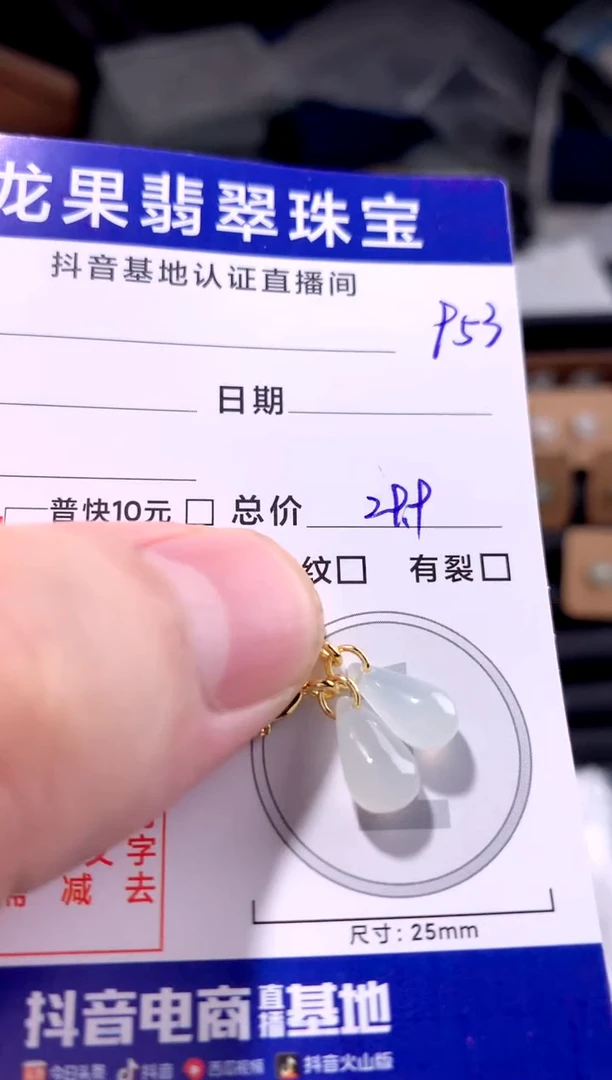 颈饰未镶嵌翡翠冰胶立体水滴953