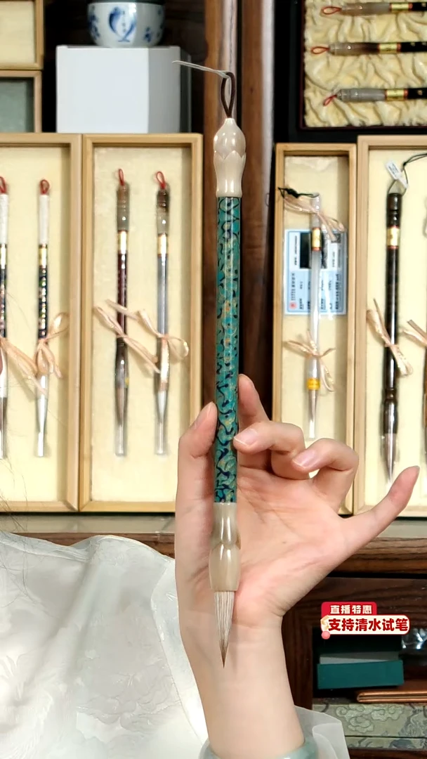 9号张小凤大漆牛角莲花九狼一羊1.0*4.2