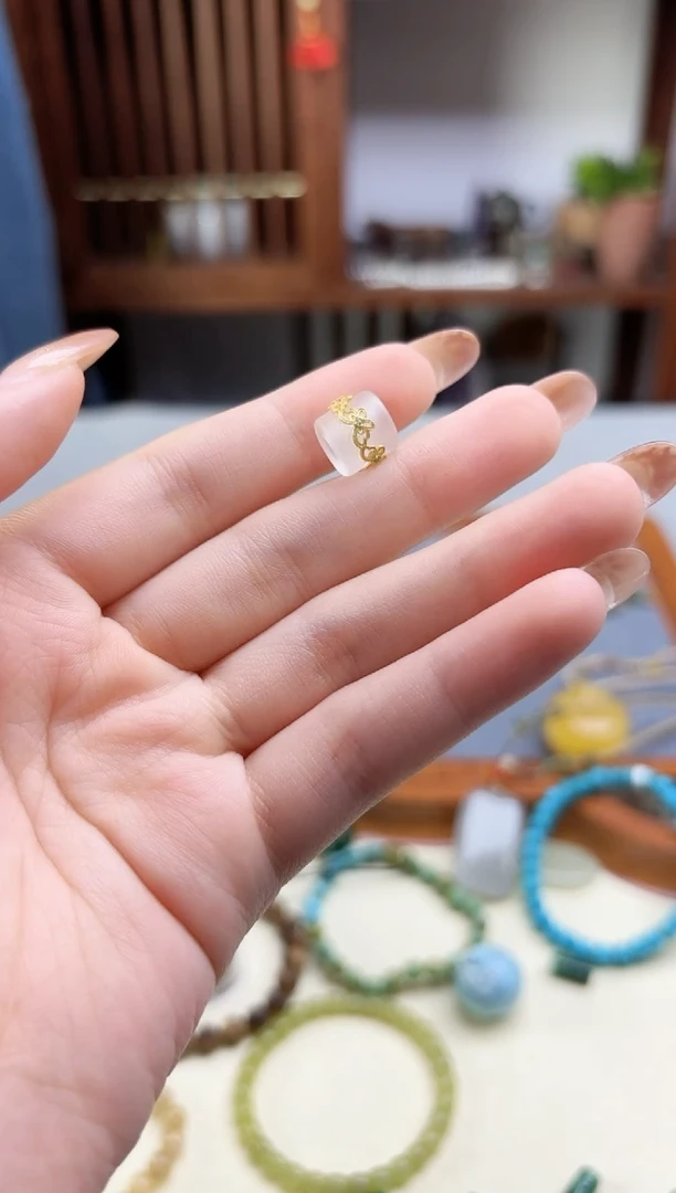 未镶嵌车挂水晶白水晶桶珠配饰DS
