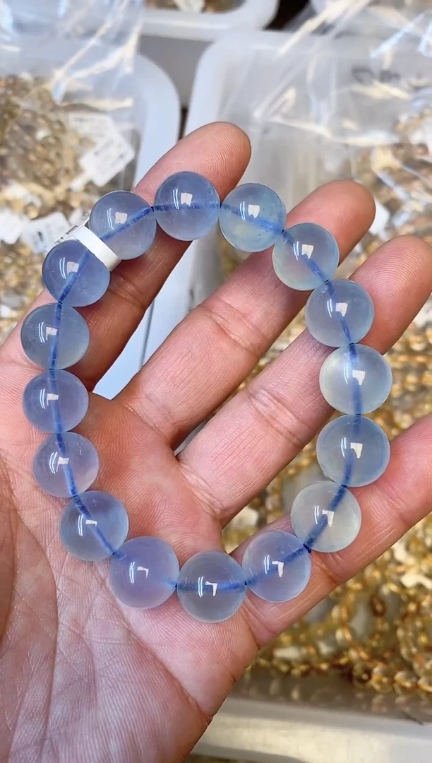 【闪购商品】水晶手串未镶嵌A24 海蓝宝 13mm