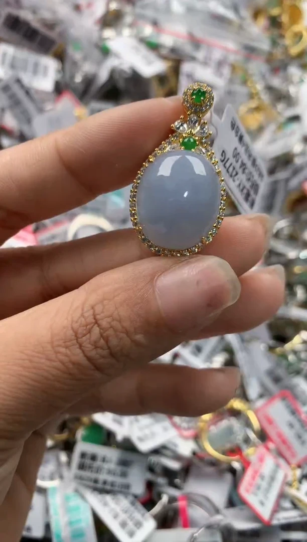 银S925镶嵌戒指翡翠444    5