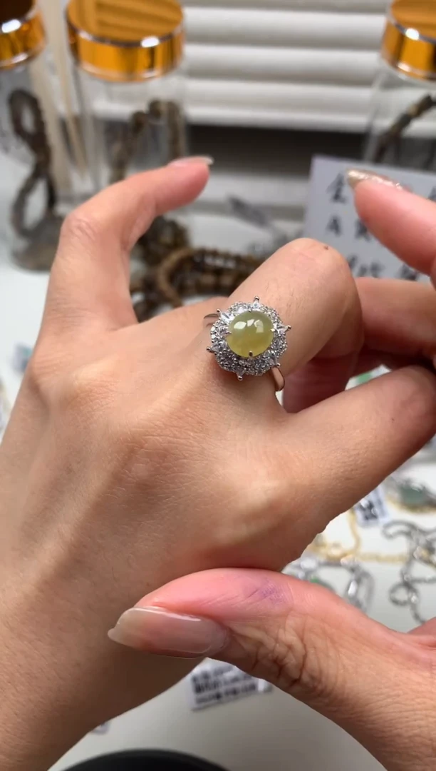 银S925镶嵌戒指翡翠15